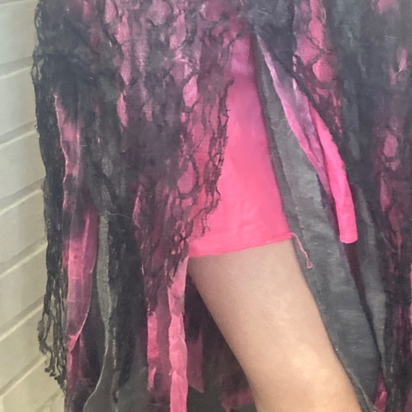 Girls Costume Dead zombie Prom Queen Corset 8 10 Pink Black Lace Bow Layered - Picture 13 of 15